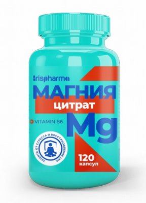 Купить ирисфарма (irispharma) магния цитрат с витамином в6, капсулы 120 шт бад в Бору