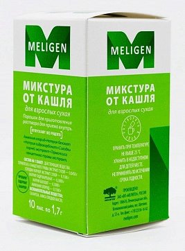 Микстура от кашля сухая, порошок для взрослых, пакет 1,7г 10 шт