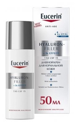 Купить eucerin hyaluron-filler (эуцерин) крем для лица для нормальной и комбинированной кожи 50 мл spf15 в Бору