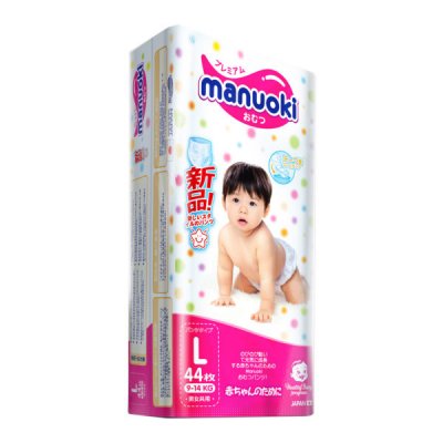 Купить manuoki (мануоки) подгузники-трусики детские, размер l 9-14кг, 44 шт в Бору