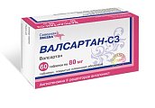 Купить валсартан-сз, таблетки, покрытые пленочной оболочкой 80мг, 60 шт в Бору