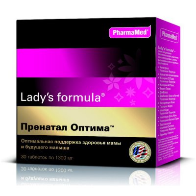 Купить lady's formula (леди-с формула) пренатал оптима для беременных, таблетки 30 шт бад в Бору