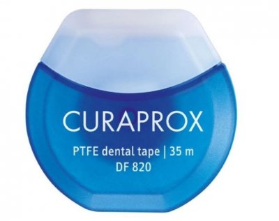 Купить curaprox (курапрокс) зубная нить тефлоновая с хлоргексидином 35м, df820 в Бору