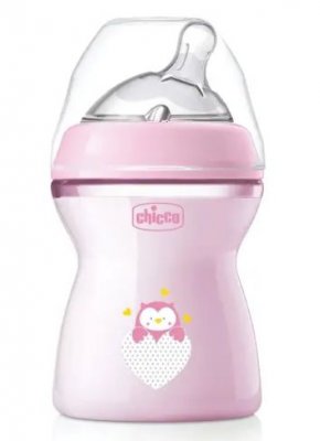 Купить chicco (чикко) бутылочка пластмассовая natural feeling с силиконовой соской 250 мл, розовая с 2 месяцев в Бору