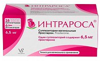 Купить интрароса, суппозитории вагинальные 6,5мг, 28 шт+ в комплекте с аппликаторами-6 шт в Бору