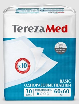 TerezaMed (Терезамед), пеленки одноразовые Basic 60х60см 30 шт