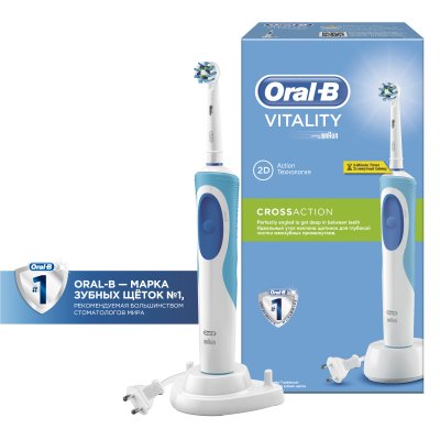 Купить орал-би (oral-b) электрическая зубная щетка, vitality d12.513 crossaction precision clean в Бору