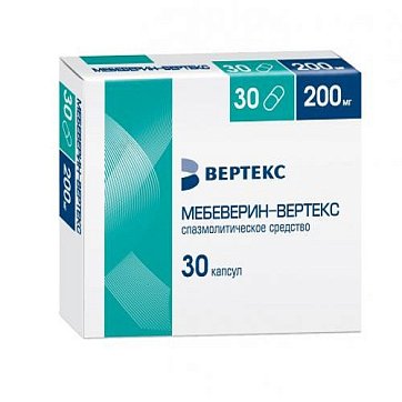 Мебеверин-Вертекс, капсулы с пролонгированным высвобождением 200мг, 30 шт