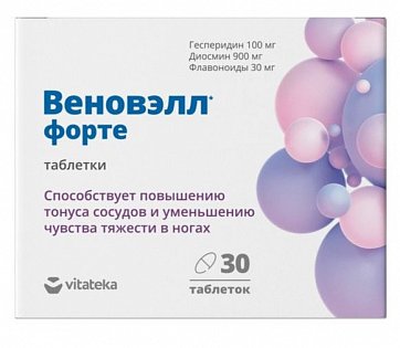 Веноприм Форте (Веновэлл Форте) Витатека, таблетки п/о 1240мг 30шт БАД
