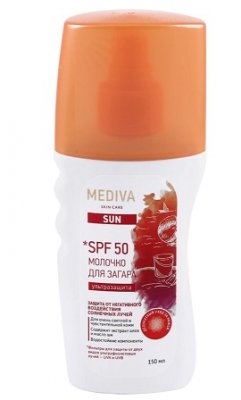 Купить mediva (медива) sun молочко для загара, 150мл spf50 в Бору