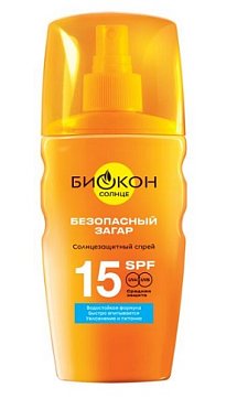 Биокон Солнце спрей солнцезащитный Безопасный загар, 160мл SPF15