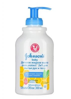 Купить джонсон беби pure protect мыло жид а/бакт2 в1 д/рук/тела, 300мл в Бору