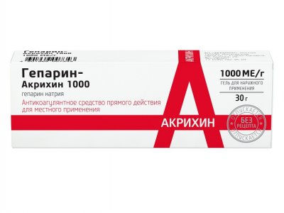 Купить гепарин-акрихин, гель для наружного применения 1000ме/г, 30г в Бору