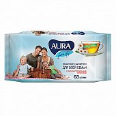 Купить aura (аура) салфетки влажные family для всей семьи антибактериальные 63шт в Бору