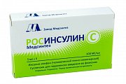 Купить росинсулин с медсинтез, суспензия для подкожного введения 100 ме/мл, флаконы 5мл, 5шт в Бору