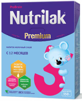 Купить нутрилак премиум 3 (nutrilak premium 3) молочная смесь с 12 месяцев, 350г в Бору