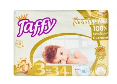 Купить taffy premium (таффи) подгузники для детей, размер 3 (4-9 кг) 34шт в Бору