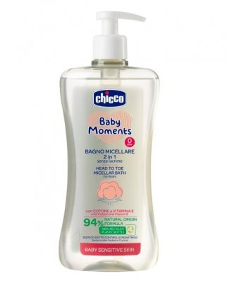 Купить chicco baby moments (чикко) пена для ванны 2 в 1 мицеллярная для новорожденных, 500мл в Бору