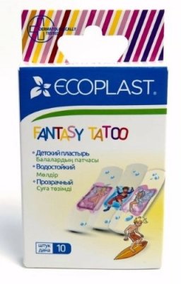 Купить ecoplast fantasy tatoo набор медицинских пластырей, 10 шт в Бору