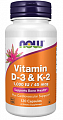 Купить now foods (нау фудс) витамин д3 1000 ме и к2 45мкг, капсулы 120шт бад в Бору