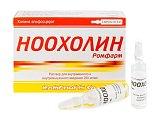 Купить ноохолин-ромфарм, раствор для внутривенного и внутримышечного введения 250мг/мл, ампулы 4мл, 3 шт в Бору
