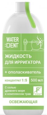 Купить waterdent (вотердент) жидкость для ирригатора освежающая без фтора+ополаскиватель, 500мл в Бору