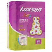 Купить luxsan baby (люксан) пеленки впитывающие для новорожденных с рисунком 60х60см, 20 шт в Бору