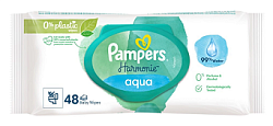 Купить pampers (памперс) салфетки влажные детские harmonie aqua 48шт в Бору