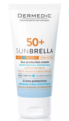 Купить dermedic sunbrella (дермедик) солнцезащитный крем для чувствительной кожи, 50мл spf50+ в Бору