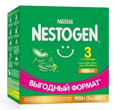 Купить nestle nestogen premium 3 (нестожен) сухая молочная смесь с 12 месяцев, 900г (3х300г) в Бору