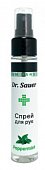 Купить доктор сайер (dr.sauer) спрей для рук антибактериальный перечная мята 80% спирт, 60мл в Бору