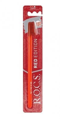 Купить рокс (r.o.c.s.) зубная щетка классическая средняя red editon (красная), 1 шт в Бору