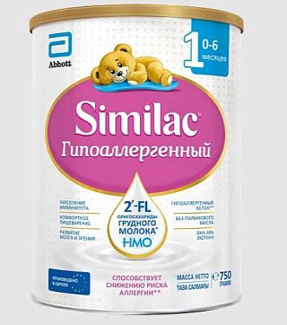 Симилак (Similac) Гипоаллергенный 1, смесь молочная 0-6 мес, 750г