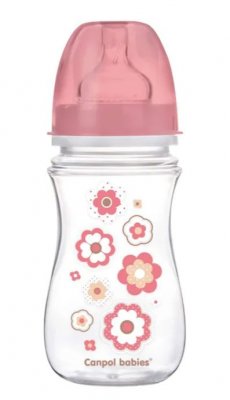 Купить canpol (канпол) бутылочка pp easystart с широким горлышком антиколиковая с 3 месяцев розовая, 240 мл в Бору