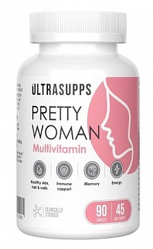  UltraSupps (Ультрасаппс) Мультивитамины Pretty Woman для женщин, таблетки 90шт БАД