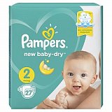 Pampers New Baby (Памперс) подгузники 2 мини 4-8кг, 27шт