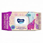 Купить aura (аура) салфетки влажные детские ультра комфорт 200 шт с крышкой в Бору