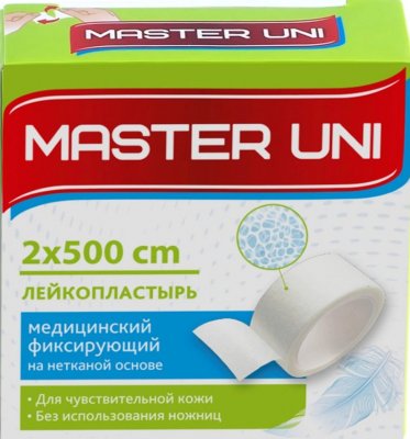 Купить пластырь master uni (мастер-юни) медицинский фиксирующий нетканная основа 2см х5м в Бору