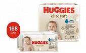 Купить huggies (хаггис) салфетки влажные elitesoft 56 шт, в комплекте 3 упаковки в Бору