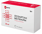 Купить лозартан велфарм, таблетки покрытые пленочной оболочкой 25 мг, 30 шт в Бору