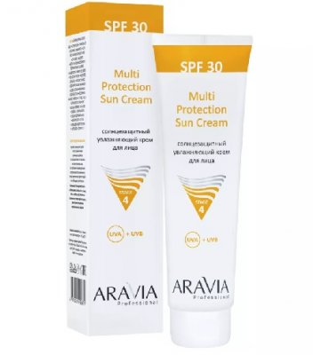 Купить aravia professional (аравиа) крем для лица солнцезащитный увлажняющий multi protection, 100 мл spf30 в Бору