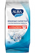Купить aura (аура) салфетки влажные антибактериальные 72шт в Бору