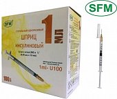Купить шприц 1мл sfm инсулиновый u-100 с иглой 26g 0.45х12 100 шт в Бору