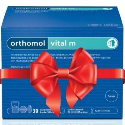 Купить orthomol vital m (ортомол витал м), тройное саше (растворимый гранулят+капсула+таблетка), 30 шт бад в Бору