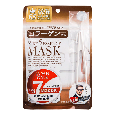 Купить japan gals (джапан галс) маска коллаген pure5 essential, 7 шт в Бору