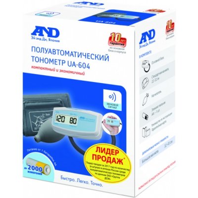 Купить тонометр полуавтоматический a&d (эй энд ди) ua-604, компактный в Бору