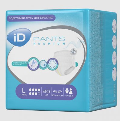 Купить айди (id) pants premium подгузники-трусы для взрослых размер l 10шт в Бору