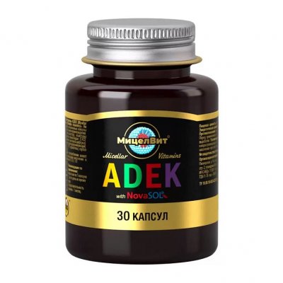 Купить мицеллированные витамины adek, капсулы 600мг, 30 шт бад в Бору