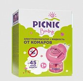 Купить пикник (picnic) baby электрофумигатор+жидкость от комаров 45 ночей, 30мл в Бору