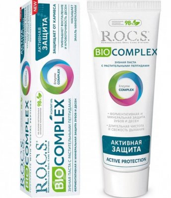 Купить рокс (r.o.c.s) зубная паста биокомплекс активная защита, 94г в Бору